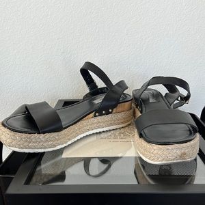 Steve Madden Black Espadrilles Sandals Size 10